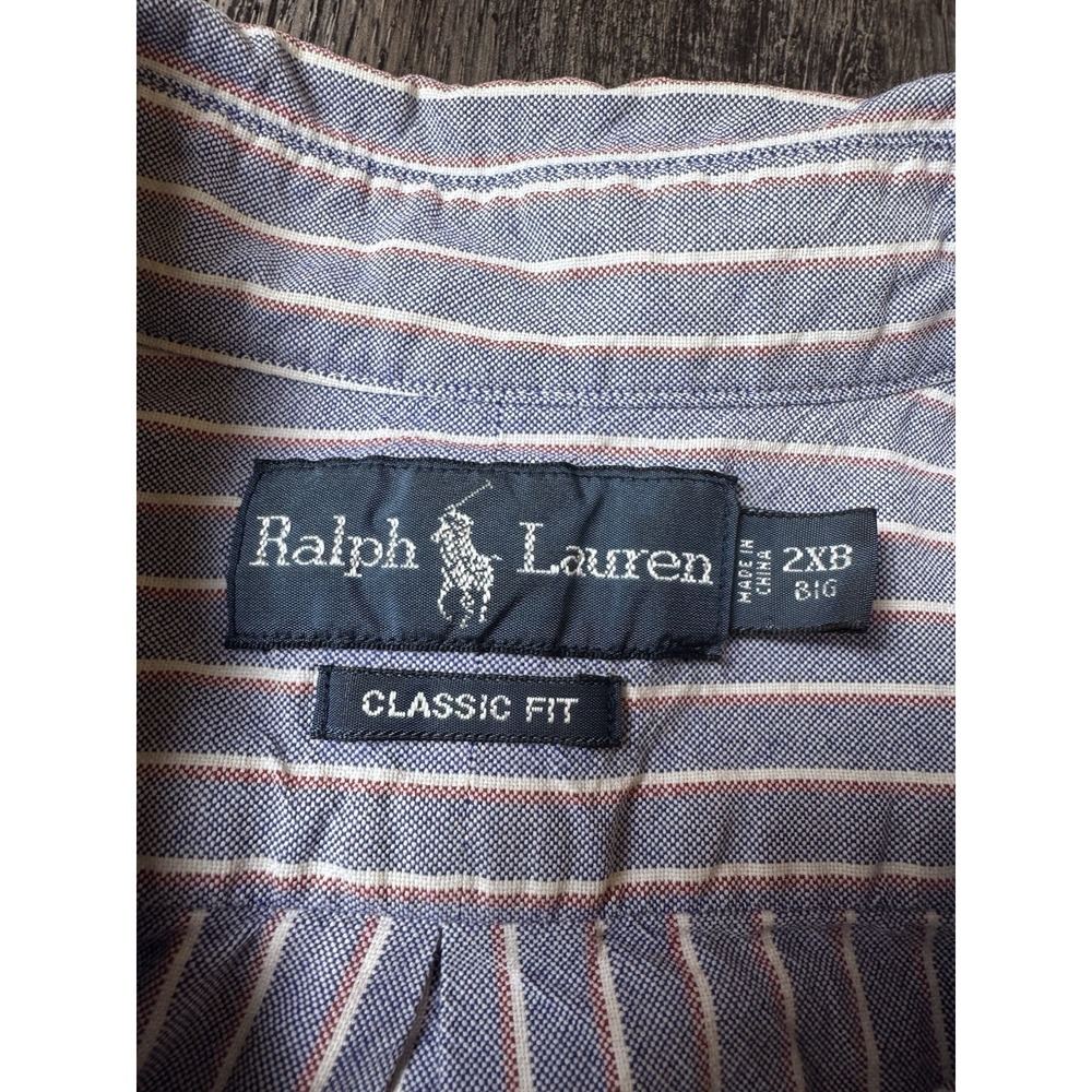 Ralph Lauren Shirt Mens 2XB Classic Fit Striped Pony Long Sleeve Button Down - Picture 3 of 8